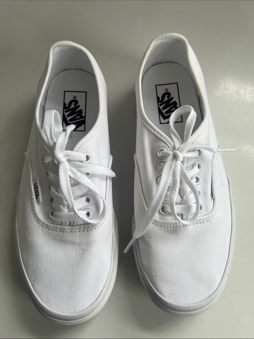 Vans White Canvas Low-Top Sneakers